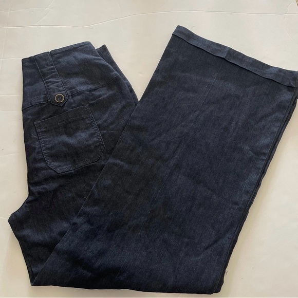 Women’s High Waisted Straight Leg Dark Wash Denim Pants - Picture 4 of 5